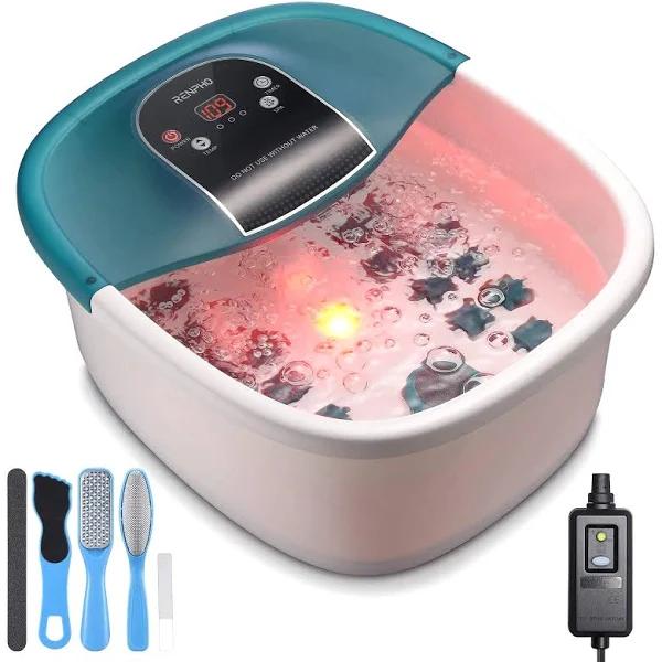 Foot Spa Bath Massager,RENPHO GFCI Plug Foot Bath with Foot Kit for Pedicure, Red Light Foot Spa with Heat and Massage and Jets,Shiatsu Massager