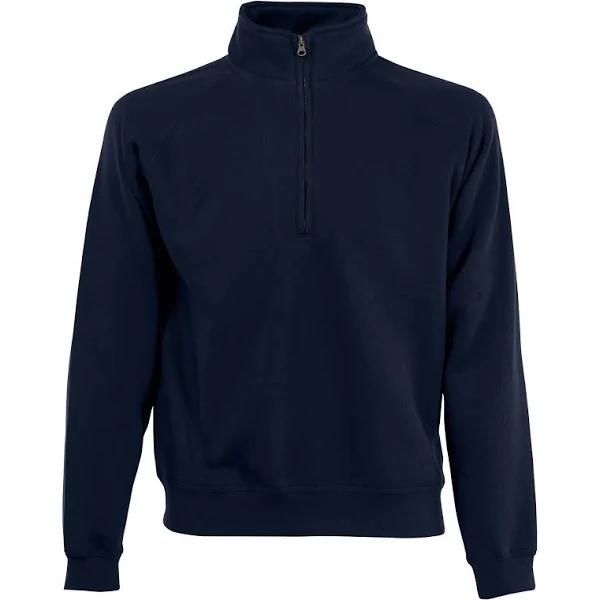 Fruit of The Loom 62114 Zip Neck Sweat Deep Navy - Size: XL Colour: De