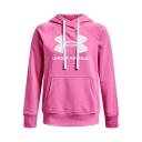 Under Armour Womens Rival Fleece Logo Hoodie Pink XS @ Rebel Active