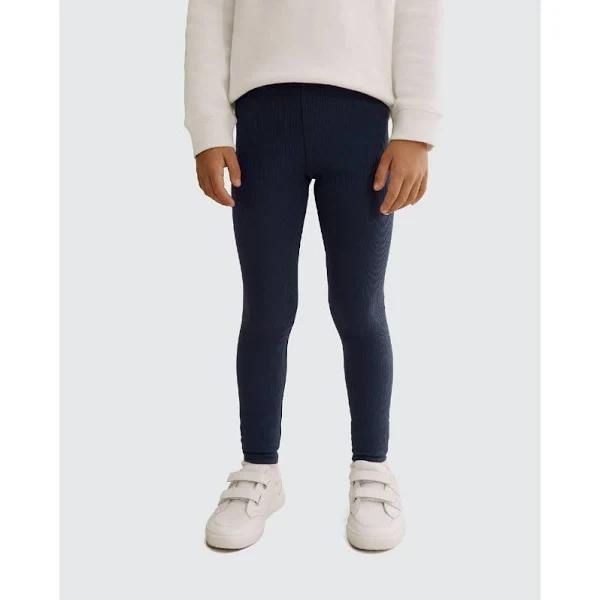 Country Road Organically Grown Cotton Blend Solid Rib Legging French, Navy, 8