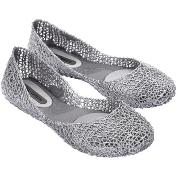 Melissa Women's Campana Papel Flats - Silver