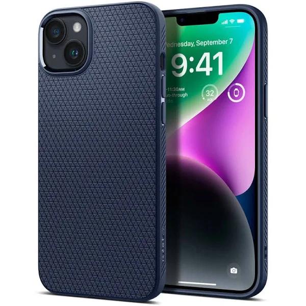 SPIGEN iPhone 14 Plus Case, 6.7 Inch Genuine SPIGEN Liquid Air Slim Soft TPU Cover for Apple - Navy Blue