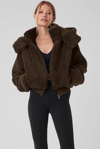 Alo Yoga | Foxy Sherpa Jacket in Espresso Brown, Size: XS