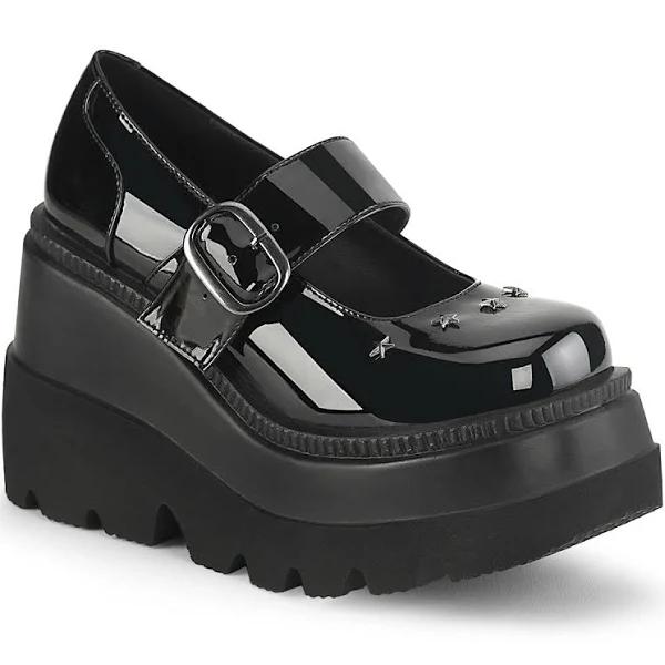 Demonia Shoes - Shaker-23 Black Patent Platforms - US 11 [WOMENS]