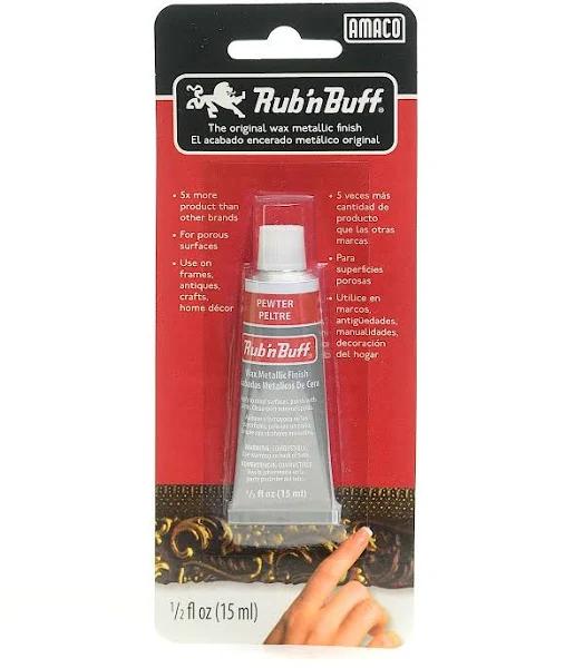 AMACO Rub 'n Buff Metallic Wax Finish Pewter 15ml