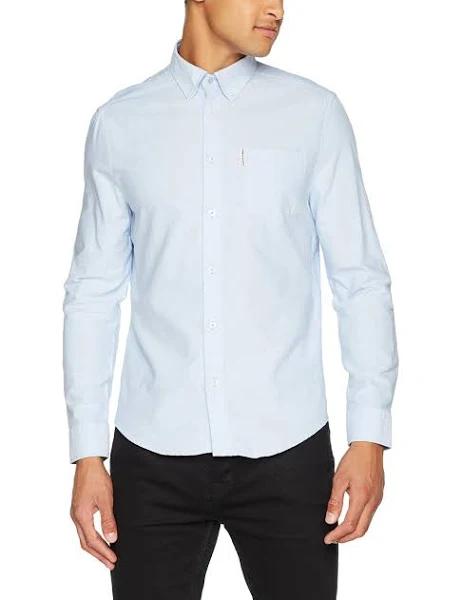 Ben Sherman LS Oxford Shirt Blue Shadow