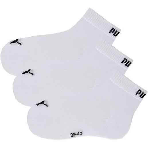 Puma Quarter Plain Socks White (3 Pairs) - 39-42