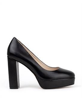 David Jones Edward Meller Chilli110 Platform Pump in Blackbcalf, Size 39.5 EU