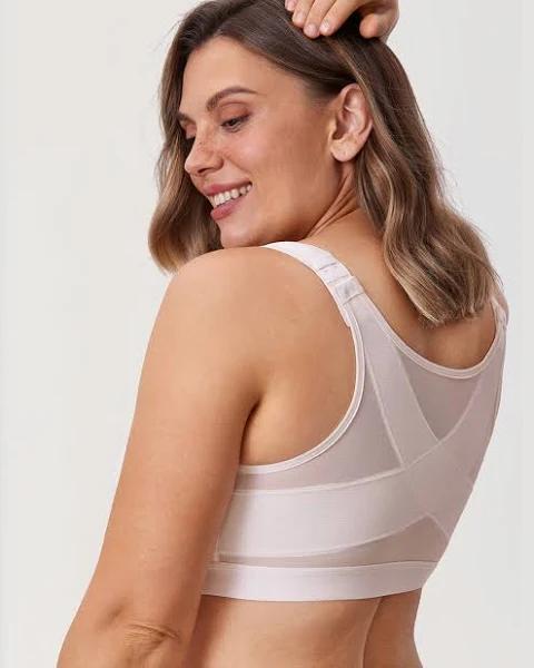 X-shaped Back Posture Bra / Coconut White / 22 / E