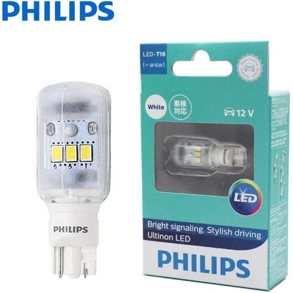 Philips Led Ultinon T16 Reverse Fog Signal Bulb W16w 12V 6000k 140L W2,1x9,5d