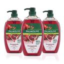 Palmolive Naturals Body Wash 3L (3x1L), Pomegranate With Mango, Soap Free Shower Gel, No Parabens Phthalates or Alcohol