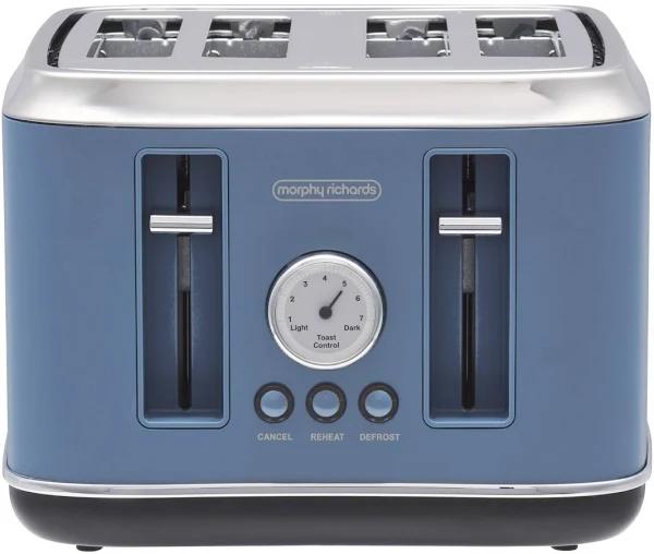 Morphy Richards Boutique Retro Design 4 Slice Toaster - Thunder Blue