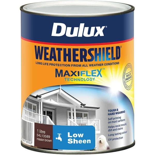 Dulux 1L Mission Brown Low Sheen Weathershield Exterior Paint