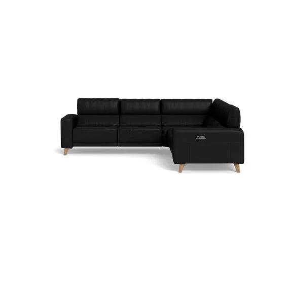 Sterling Leather Electric Recliner Modular Sofa Black by Freedom