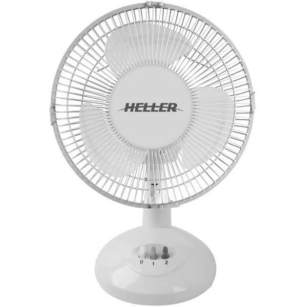 Heller 23cm White Desk Fan - HHDF23S