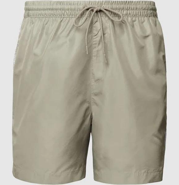 Calvin Klein Medium Tape Swim Shorts Mens, Size S, Grey