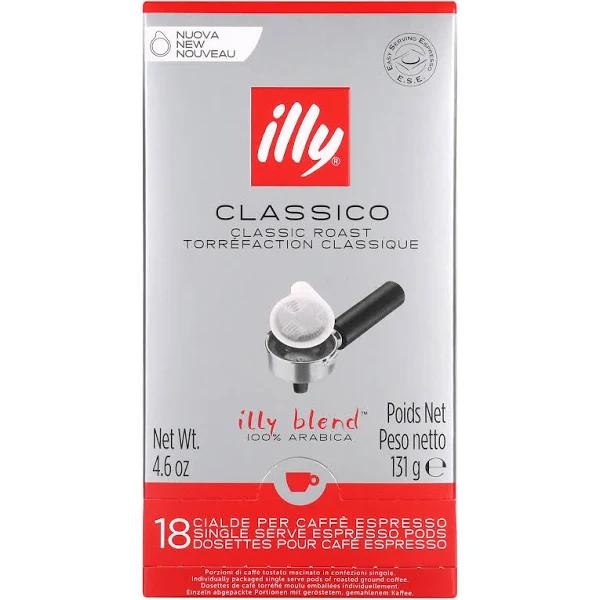 Illy Classico Espresso Coffee Pods, 18 Capsules