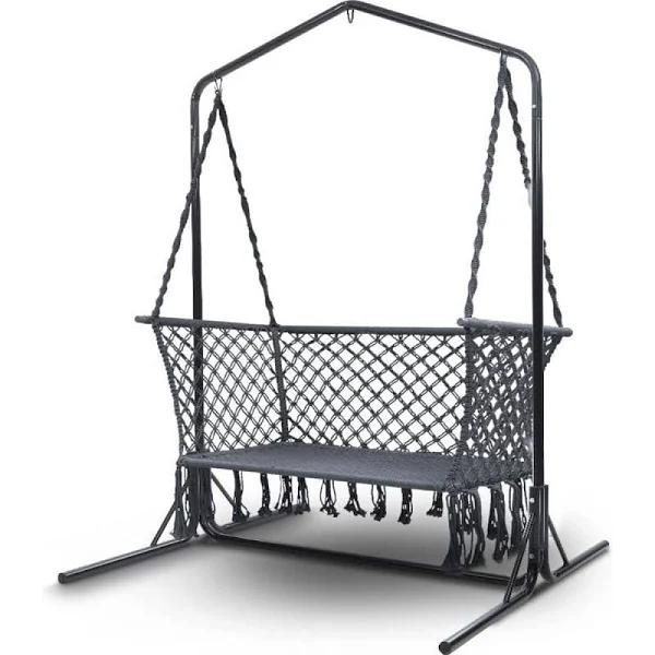 Gardeon Outdoor Swing Hammock Chair with Stand Frame 2 Seater Bench