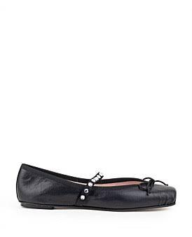 David Jones Edward Meller Emelio Ballet With Crystal Strap in Black, Size 41 EU