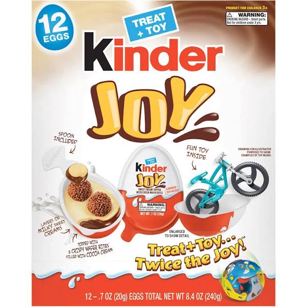 Kinder Joy Chocolate Surprise Egg Pack, 12 ea