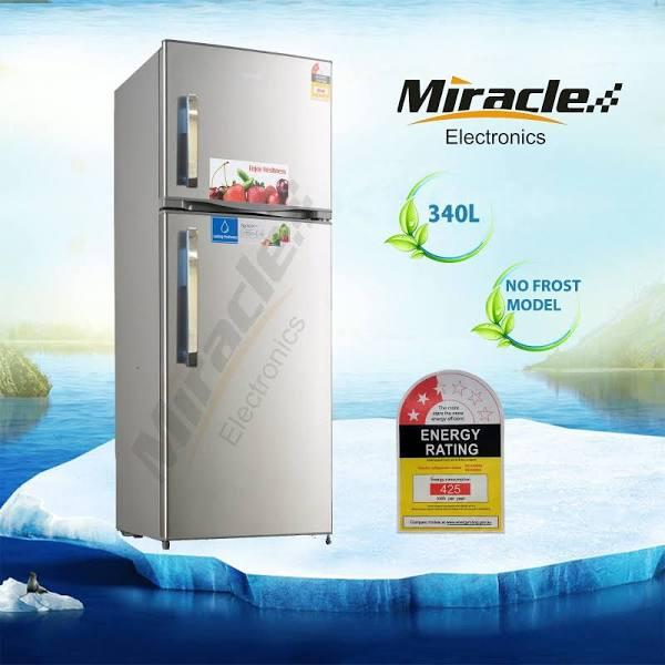 Brand Miracle 340l Top Mount Freezer Fridge White/stainless Steel