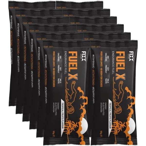 Fixx Fuel x Drink Mix 55g Sachets Box of 12 [Flavour:Tropical Fruits]