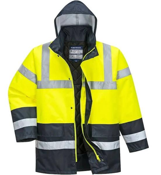 Portwest s466 Hi Vis Contrast Traffic Jacket Yellow S (36-38")