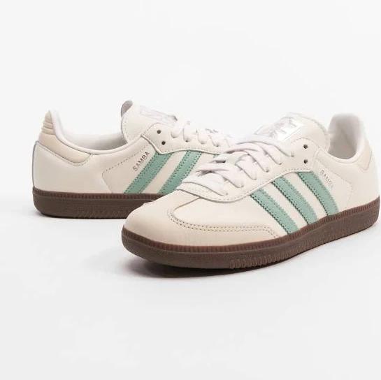 Adidas Samba OG Womens - Cloud White/Hazy Green/Wonder White 10