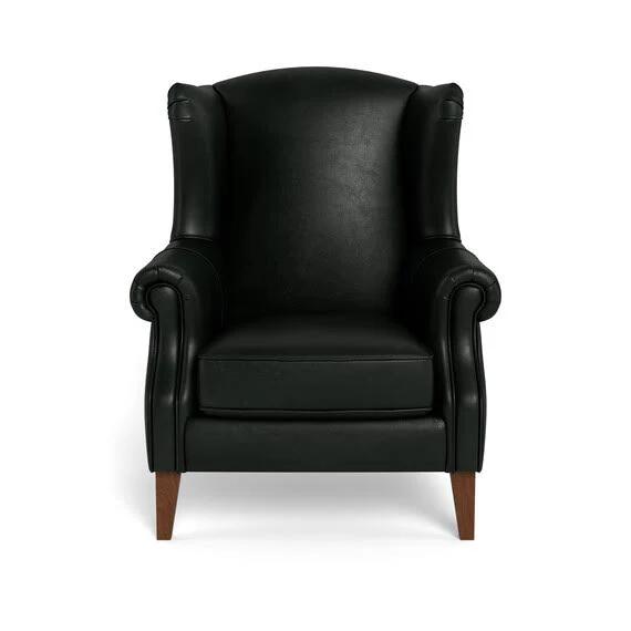 Classic Wing Leather Armchair Black by Freedom