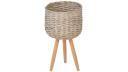 Cooper & Co Natural Wicker Pot Planter Stand Grey / Medium