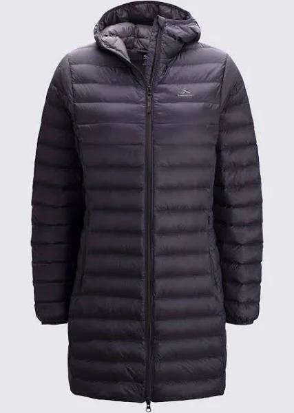 Macpac Women's Uber Light Long Down Jacket Black 10 @ Club BCF