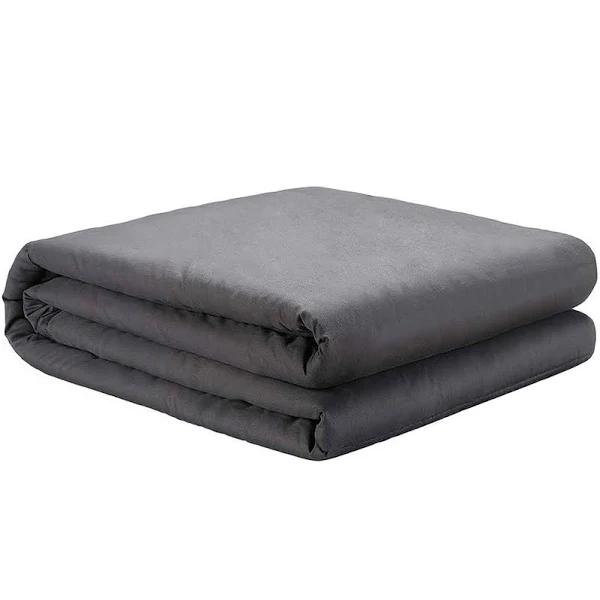 DreamZ - 9kg Weighted Blanket Promote Deep Sleep Anti Anxiety - Dark Grey - Single