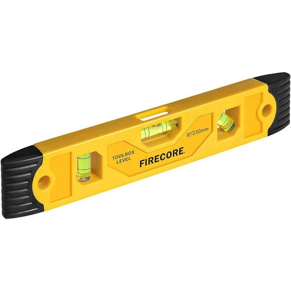 Firecore Magnetic Torpedo Level, 23cm/9" Shockproof Toolbox Level With 3 Bubble Spirit Level 45 90 180 Degree(FSL230PC)