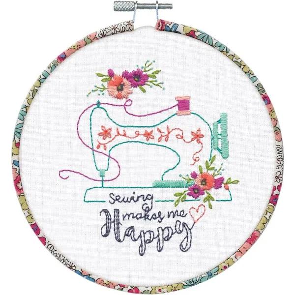 Dimensions Embroidery Kit 6" Round - Sew Happy*