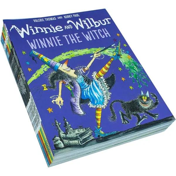 Winnie and Wilbur Series 16 Books Bag Collection Set by Valerie Thomas ( Winnie The Witch, The Big Bad Robot, The Broomstick Ride, The Dinosaur Day