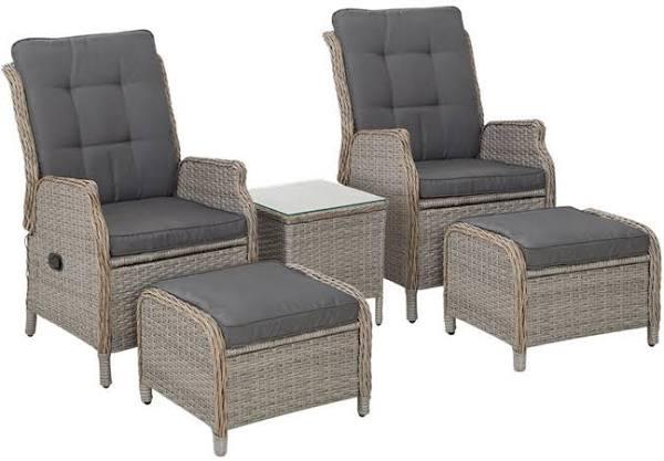 Gardeon Recliner Chairs Sun Lounge Outdoor Setting Patio Furniture Garden Wicker