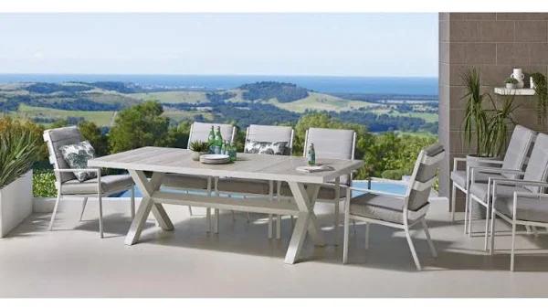 Tuscany 9-Piece Outdoor Dining Setting - White