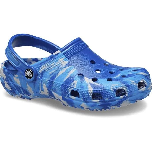 Crocs Blue Classic Marbled Clogs