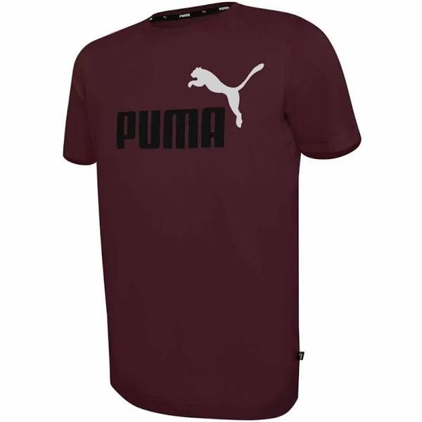 Puma Mens Essentials 2 Colour Logo Tee Maroon S