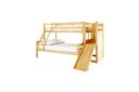 Harel Natural Timber Triple Bunk Bed With Slide - Natural