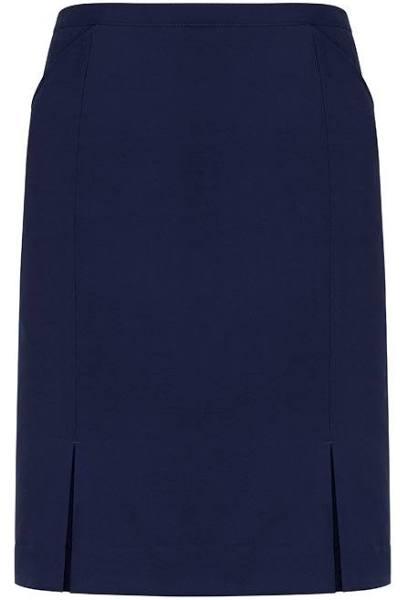 Biz Corporates Siena Womens Front Pleat Detail Straight Skirt Marine Size 24