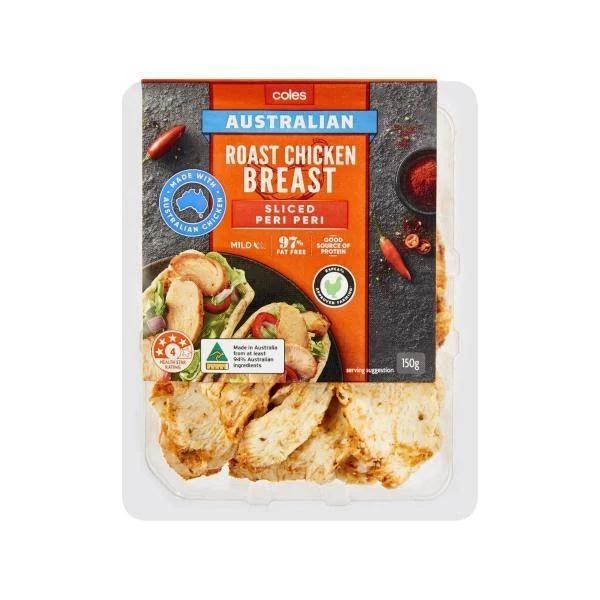 Coles Sliced Peri Peri Roast Chicken Breast 150g