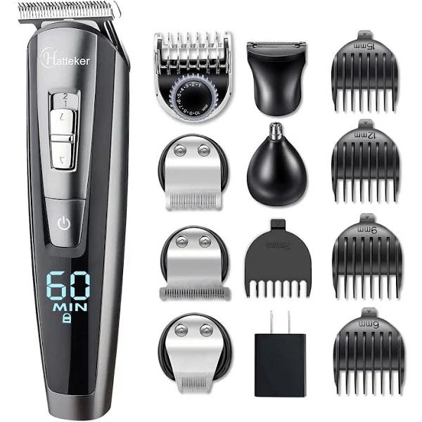 Hatteker Hair Clipper Beard Trimmer Kit For Men Cordless Hair Mustache