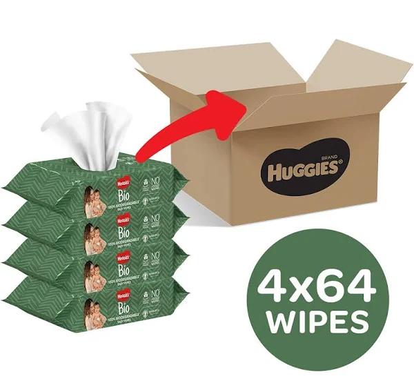 Huggies Baby Wipes Biodegradable 64 Pack