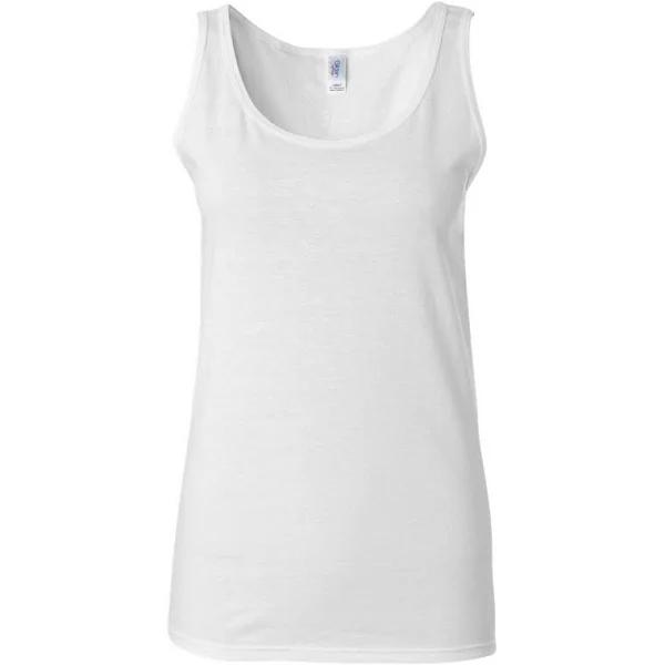 Gildan Ladies Soft Style Tank Top Vest White XL