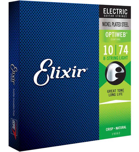 Elixir Optiweb Electric Guitar Strings 10-74 (8 String) Nickel