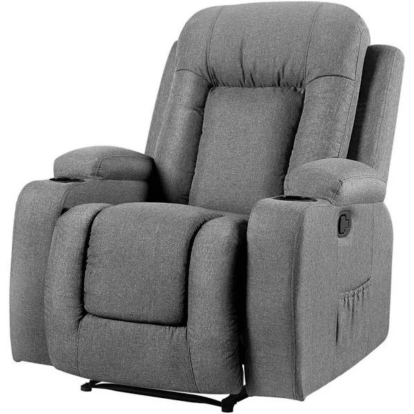 Artiss Recliner Chair Electric Massage Chair Fabric Lounge Sofa Heated - Grey