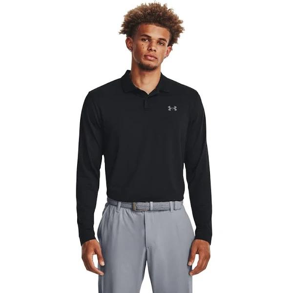 Under Armour Performance 3.0 LS Polo Black/Pitch Gray - XL Size: XL