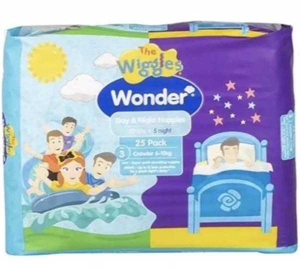 Wonder Pk25 The Wiggles Day & Night Nappies Crawler 6 - 11 kg Size 3