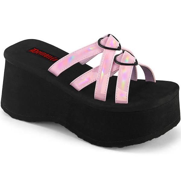 Demonia FUNN-15 Baby Pink Holo Patent Size 8